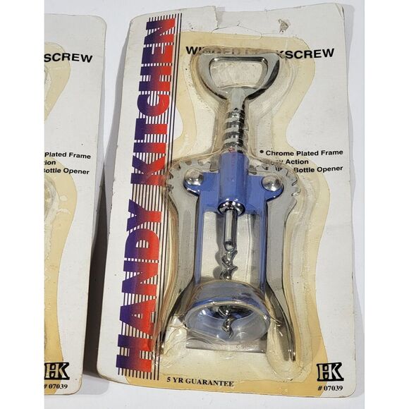 2 Commercial Grade Handy Kitchen Winged Corkscrew Bottle Opener Home Dining Wine - Picture 5 of 8